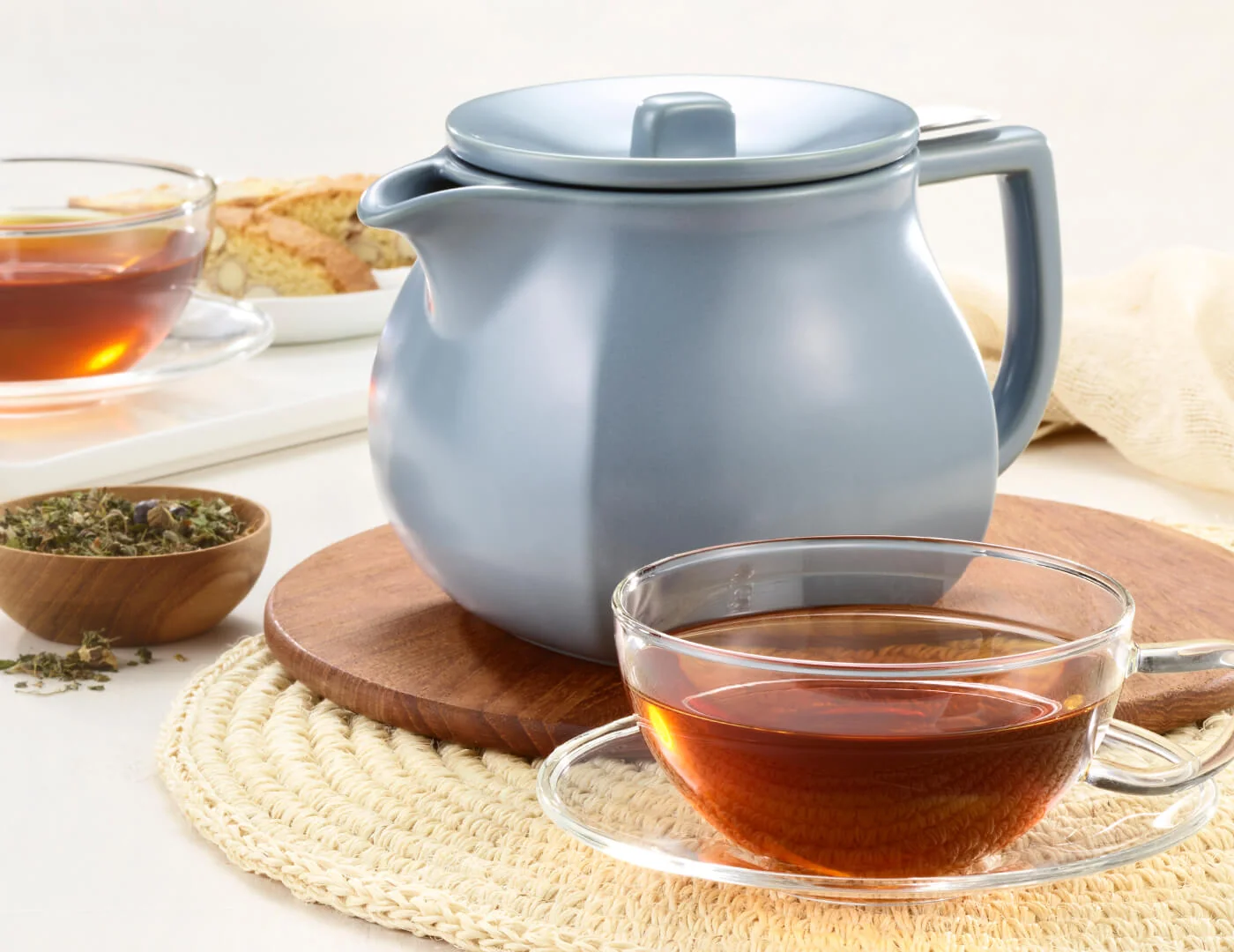 Fiore Teapot with Infuser Stone Blue - Image 9